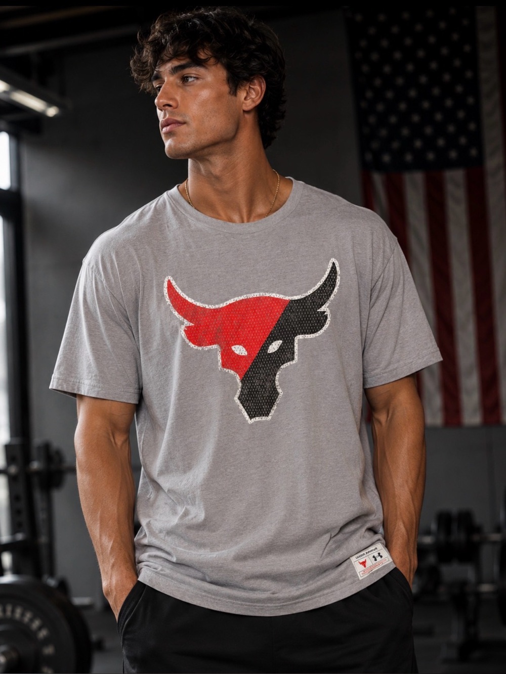 Under Armour Gray Crewneck T-Shirt with Small White Logo